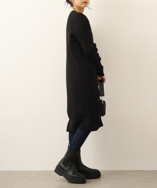 「atONE」 ニットカーディガン L 杢グレー レディース_画像8