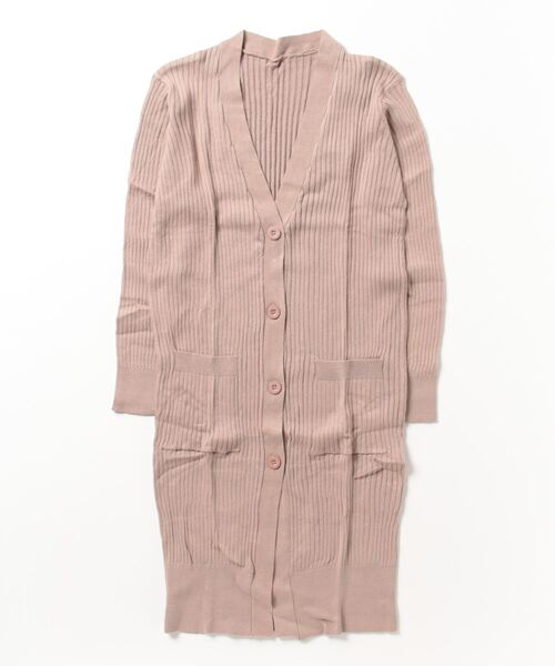 「atONE」 ニットカーディガン L 杢グレー レディース_画像9