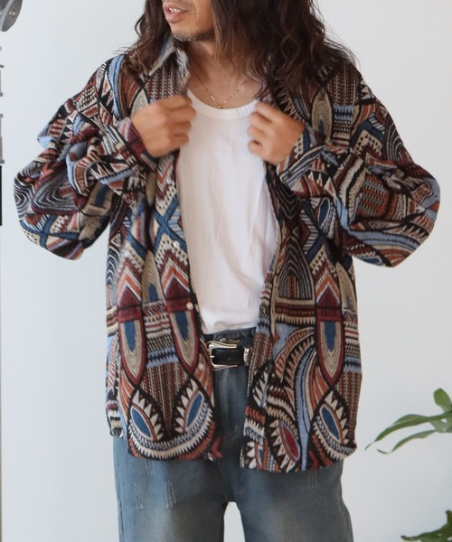 「ALL RUNS」 長袖シャツ L ネイビー メンズ_画像8