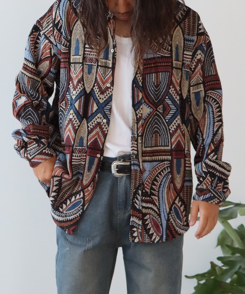 「ALL RUNS」 長袖シャツ L ネイビー メンズ_画像9