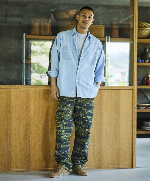 【新品】orSlow オアスロウ メンズ コットン シャンブレーシャツ orSlow（オアスロウ） シャツ | シャンブレー ワークシャツ MEN メンズ