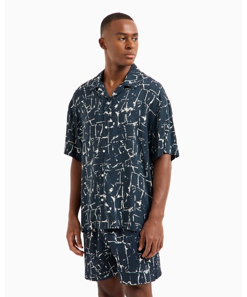 新品 エンポリオ アルマーニ イーグル刺繍 ポロシャツ 小紋柄ショーツ 上下 M EMPORIO ARMANI - 新品 エンポリオ アルマーニ イーグル刺繍