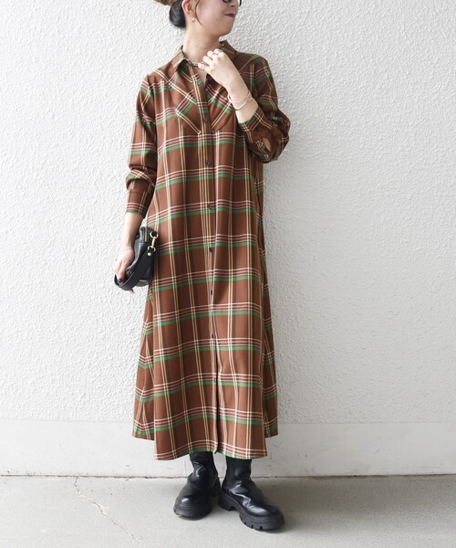 「SHIPS any」 シャツワンピース ONE SIZE ネイビー レディースの画像
