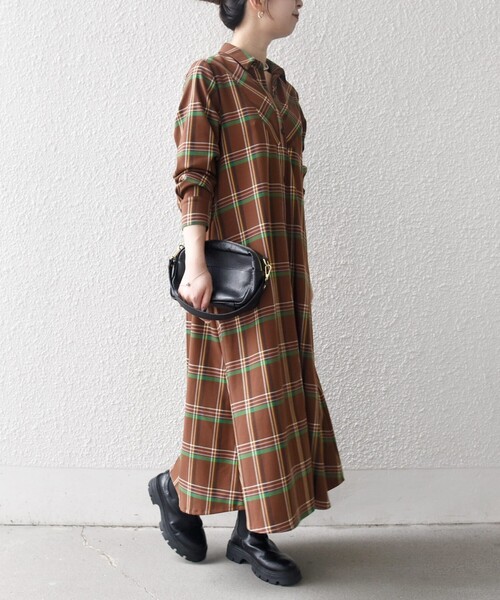 「SHIPS any」 シャツワンピース ONE SIZE ネイビー レディースの画像