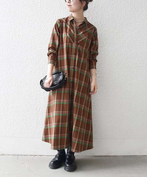 「SHIPS any」 シャツワンピース ONE SIZE ネイビー レディースの画像