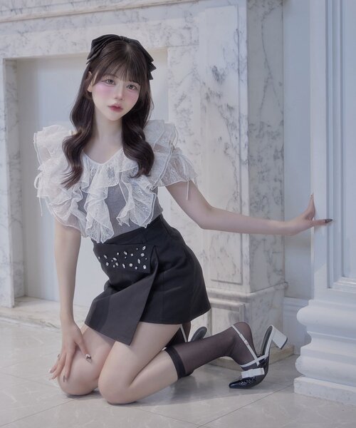 Belle Charme tシャツ 「Belle Charme」Elegant Frill Lace Tops