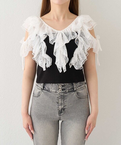 Belle Charme tシャツ 「Belle Charme」Elegant Frill Lace Tops