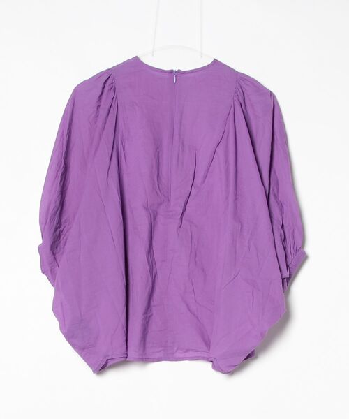 【極美品】ヴィヴィアンタム ノーカラーブラウス 美シルエット　L パワーネット VIVIENNE TAM（ヴィヴィアンタム） 7分袖ブラウス 38 パープル