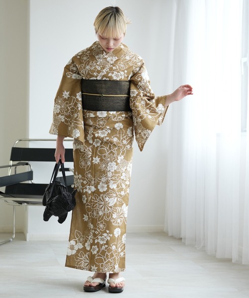 utatane 浴衣 浴衣 単品 珈琲ミルクの古典花 レディース : ZOZOTOWN