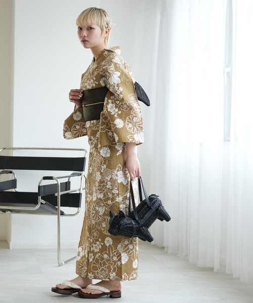 utatane 浴衣 浴衣 単品 珈琲ミルクの古典花 レディース : ZOZOTOWN