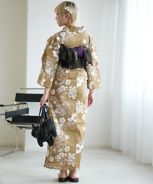 utatane 浴衣 浴衣 単品 珈琲ミルクの古典花 レディース : ZOZOTOWN