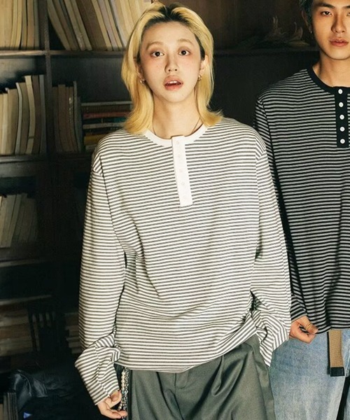 NOWLE（ノウル） ヘンリーネック tシャツ 「NOWLE」5ボタン ヘンリー