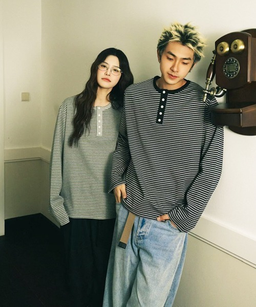 NOWLE（ノウル） ヘンリーネック tシャツ 「NOWLE」5ボタン ヘンリー