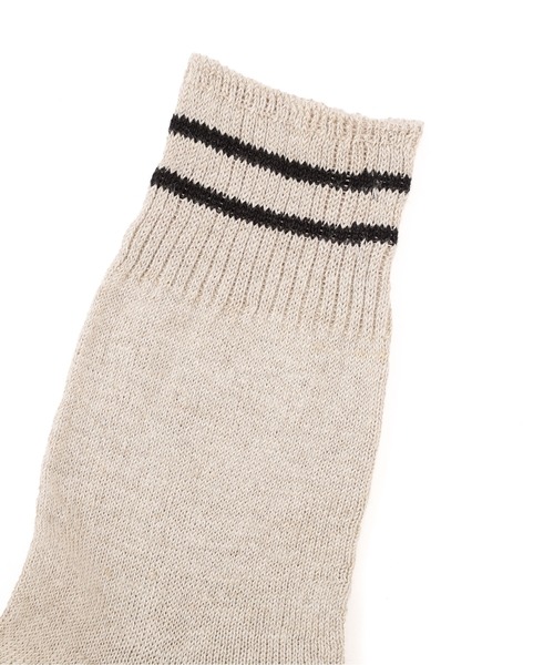 MARGARET HOWELL（マーガレットハウエル） 靴下 LINEN RIB STRIPE SOCK