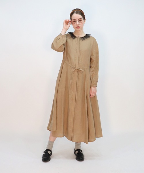 「haupia」 長袖ワンピース MEDIUM グレー レディース_画像4