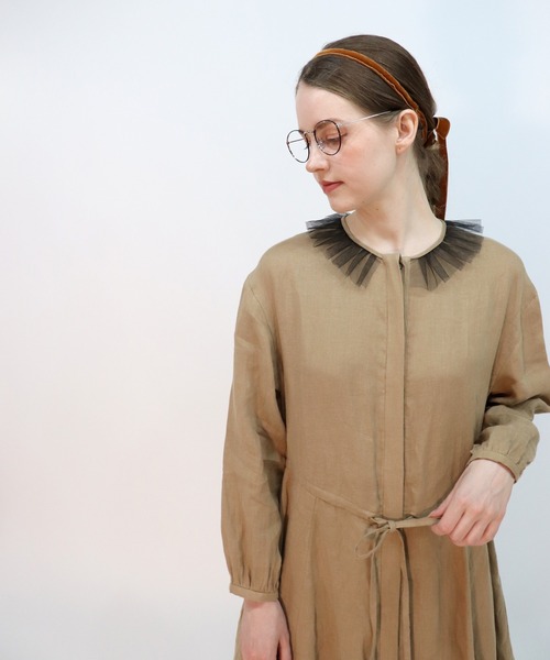 「haupia」 長袖ワンピース MEDIUM グレー レディース_画像6