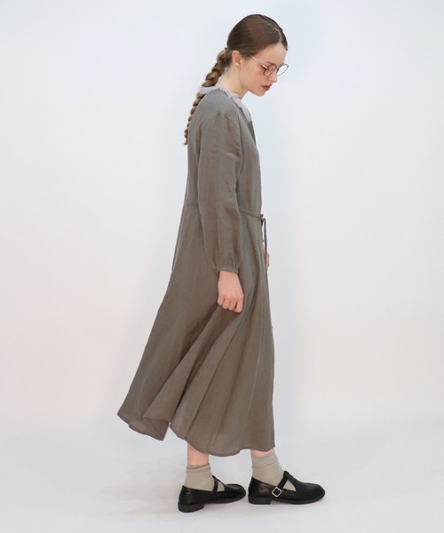 「haupia」 長袖ワンピース MEDIUM グレー レディース_画像9