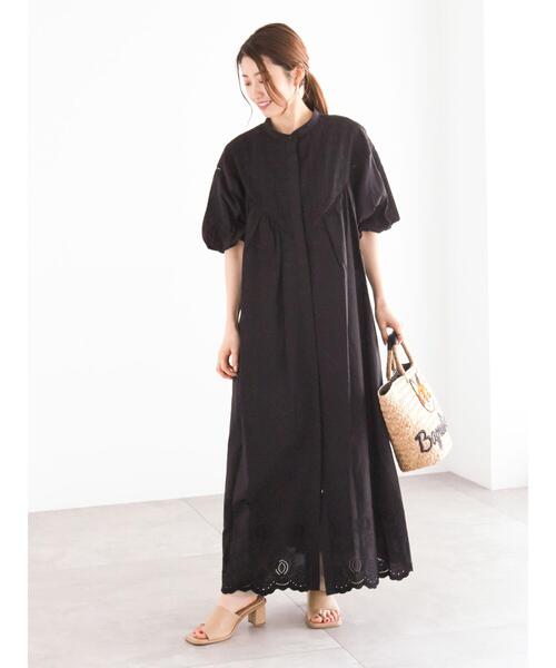 「Te chichi」 半袖ワンピース F ブラック レディース_画像3