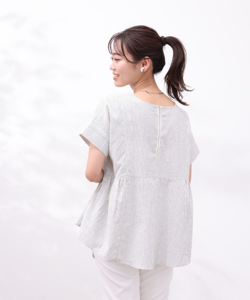 「Chez toi」 半袖ブラウス FREE サックスブルー レディース_画像6