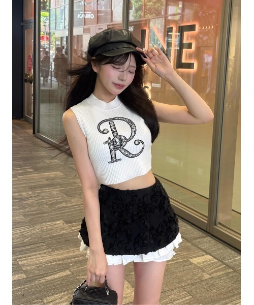 Darich（ダーリッチ） ニット セーター DRレースビジューリブニット