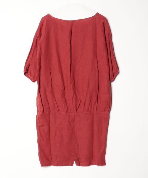 「fog linen work」 半袖ワンピース - レッド レディース_画像2