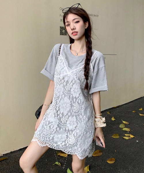 「shopnikoniko」 キャミソールワンピース フリー ホワイト レディース_画像5