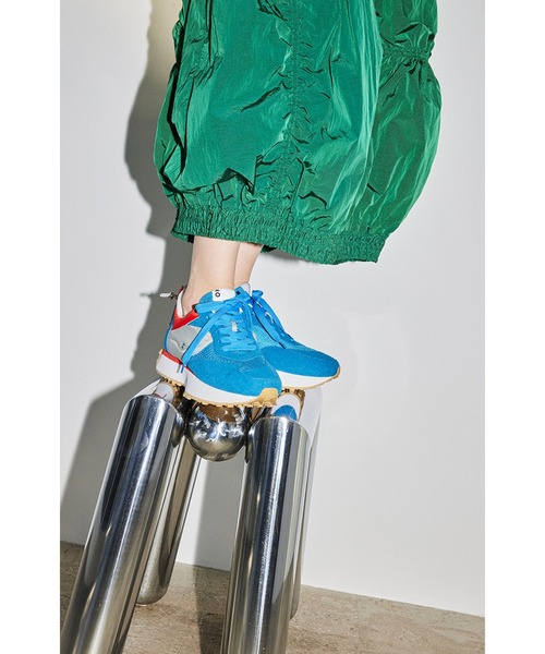 「OMMO」 ローカットスニーカー 22.5cm ターコイズブルー レディース_画像9