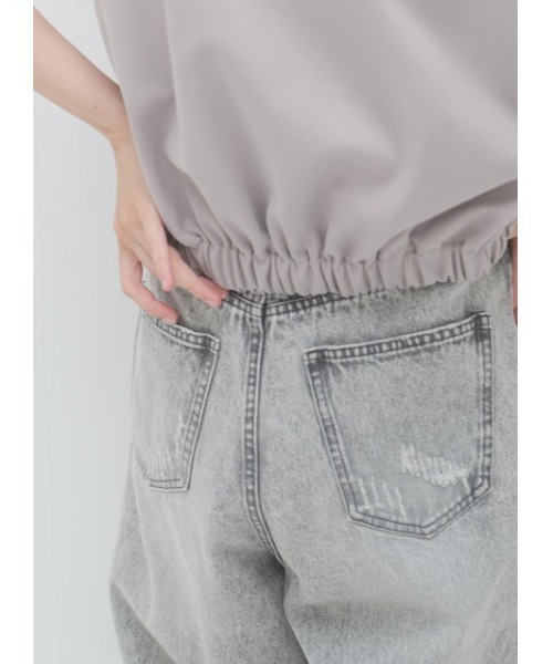 「YENN」 デニムパンツ 40 ライトグレー レディース_画像3