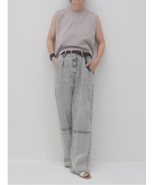 「YENN」 デニムパンツ 40 ライトグレー レディース_画像8