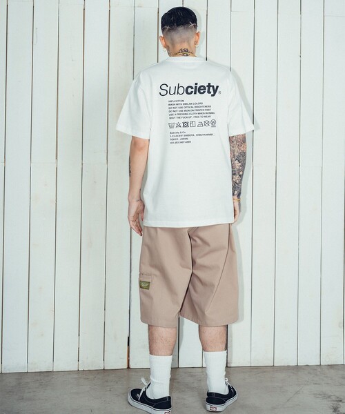 「Subciety」 半袖Tシャツ LARGE ブラック メンズ_画像4