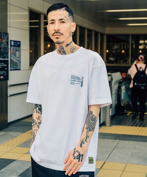 「Subciety」 半袖Tシャツ LARGE ブラック メンズ_画像7