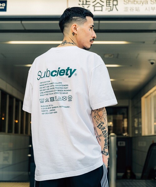 「Subciety」 半袖Tシャツ LARGE ブラック メンズ_画像8