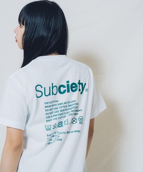 「Subciety」 半袖Tシャツ LARGE ブラック メンズ_画像9