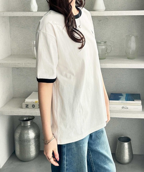 「U.S. POLO ASSN.」 半袖Tシャツ MEDIUM ネイビー レディース_画像3