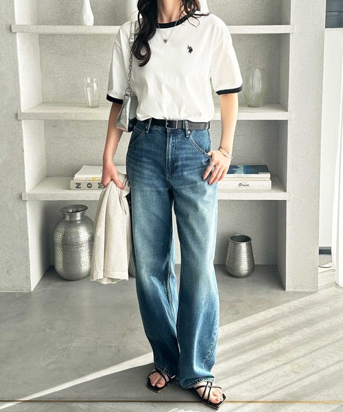 「U.S. POLO ASSN.」 半袖Tシャツ MEDIUM ネイビー レディース_画像7