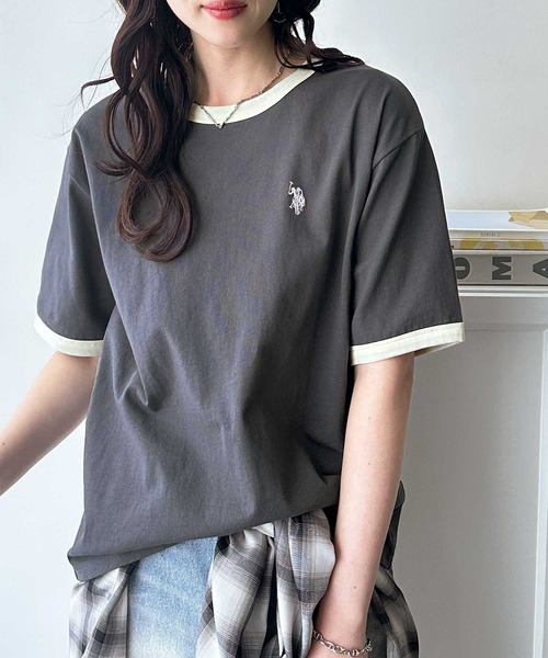 「U.S. POLO ASSN.」 半袖Tシャツ MEDIUM ネイビー レディース_画像8