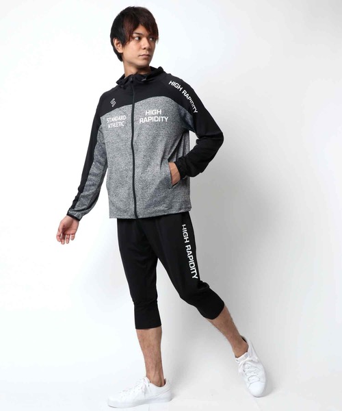 ジャージ ハイスタンドパーカー カチオン7分袖ジャージ上下セット