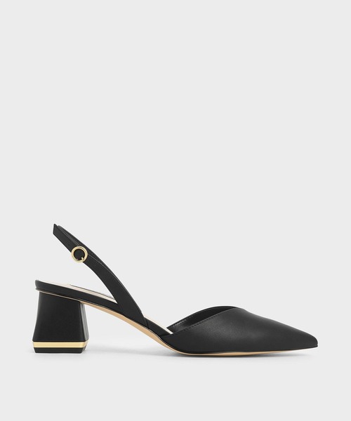 CHARLES ＆ KEITH パンプス トラペーズヒール スリングバック