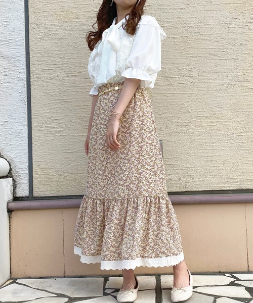 apres jour スカート 裾レース花柄スカート「ZOZOTOWN限定アイテム 