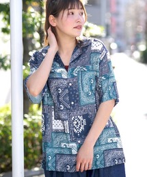 半袖 アロハ シャツ オーバーサイズ 柄シャツ ユニセックス 3色 シャツ 「ユニセックス」オープンカラー レーヨンアロハシャツ