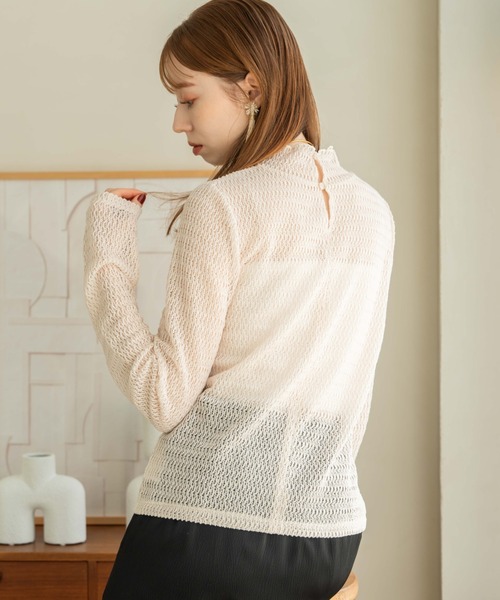 hinari ハイネックメッシュカットソー レディース : ZOZOTOWN