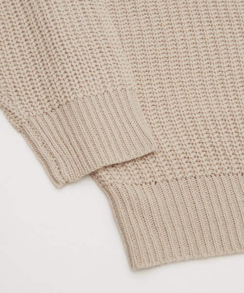 NULL セーター ニット 「NULL」畦編み ハーフジップ ニット メンズ