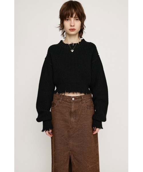 SLY（スライ） ニット セーター DAMAGE CROPPED KNIT TOPS ダメージ