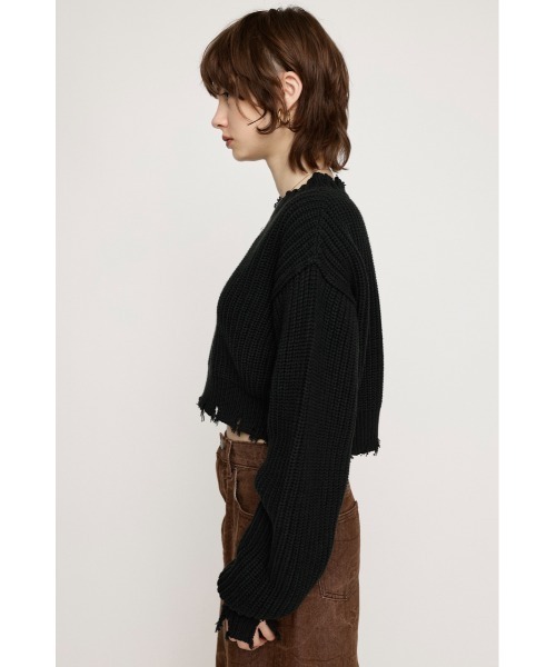 SLY（スライ） ニット セーター DAMAGE CROPPED KNIT TOPS ダメージ