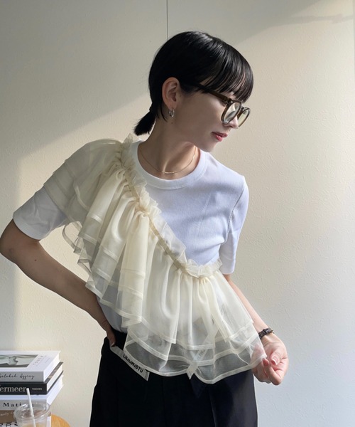 ap retro つけ襟 付け襟 マルチウェイチュールフリル : ZOZOTOWN Yahoo