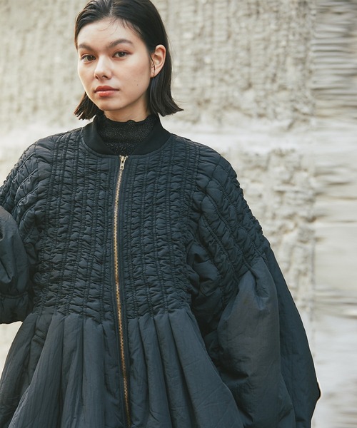 ダウンコート ダウンジャケット バルーン袖エコロングダウンコート