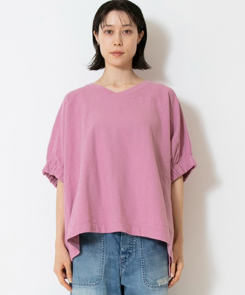 tシャツ スラブインレーフットボールプルオーバー レディース
