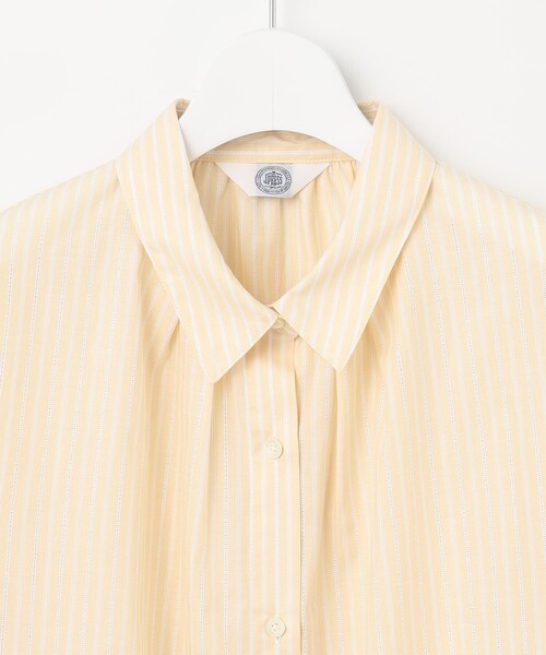 【新品・未使用】J.PRESS ホワイト 長袖シャツ ストライプ　ロングブラウス ブラウス シャツ 「洗える」BEZ空羽ストライプ 前開き シャツカラー