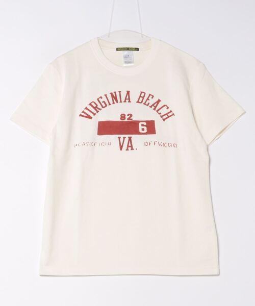 tシャツ 「日本製」グリーンボウル 「GREEN BOWL」Organic CottonT-shirts (B柄 VIRGINIA) レディース メン GREEN BOWL tシャツ 「日本製」グリーンボウル 「GREEN BOWL