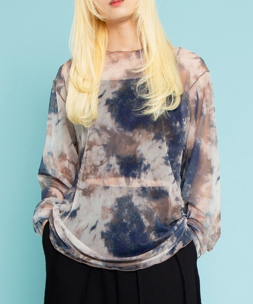 PUNYUS tシャツ グラデーションシアートップス レディース